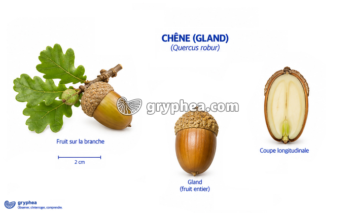 Fruit du Chêne (gland) - gryphea.com